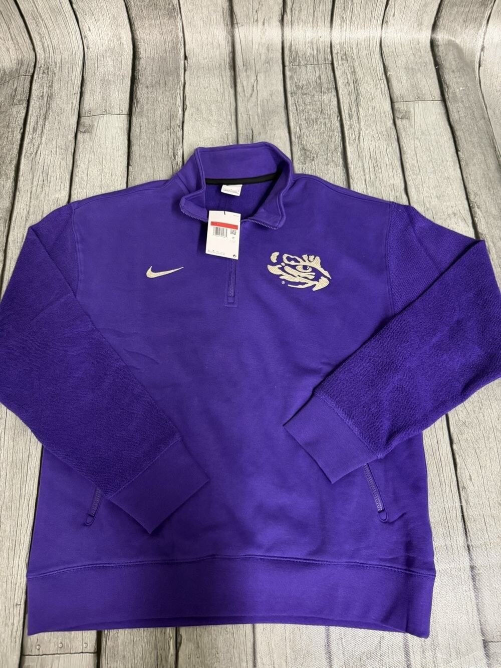 NWT Men’s Nike LSU Tigers Campus Athletic Department 1/4 Zip Sweatshirt Sz Large